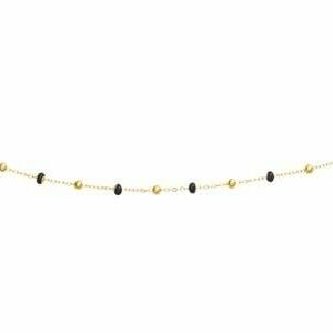 Collier or jaune 18K boules noires