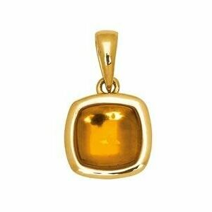 pendentif or jaune 18K cabochon citrine coussin