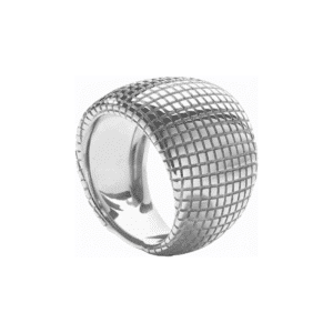 Bague jonc en Or blanc 18K appelée boule à facettes