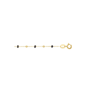 Bracelet Or jaune 18K boules noires