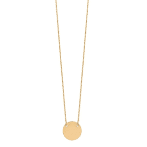 Collier Or jaune 18K Pastille percée sur chaîne