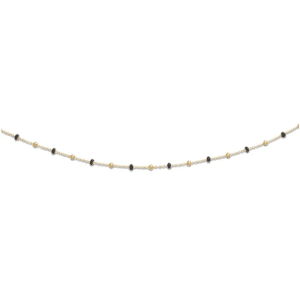 Collier Or jaune 18K boules noires