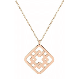 Collier Or rose 18K losange découpé