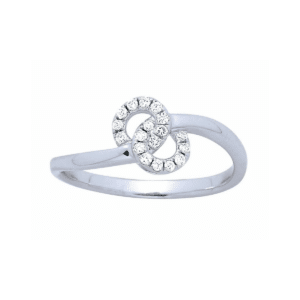 Bague Or blanc 18K Diamants forme de 8