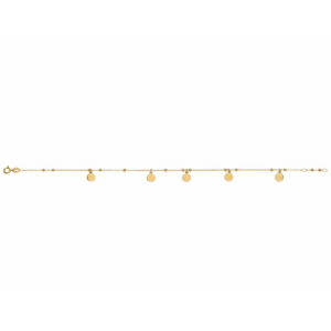 Bracelet Or jaune 18K 5 pastilles pampilles