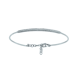 Bracelet jonc Or blanc 18K Diamants