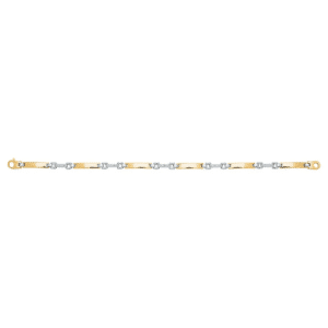 Bracelet souple Or bicolore 18K plaques bombées
