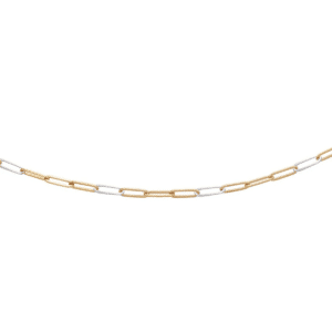 Collier Or bicolore 18K mailles rectangles