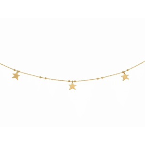 Collier Or jaune 18K 7 Etoiles pampilles