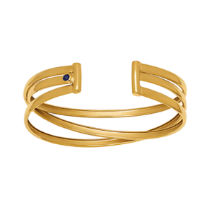 Bracelet jonc manchette Or jaune 18K 3 lignes