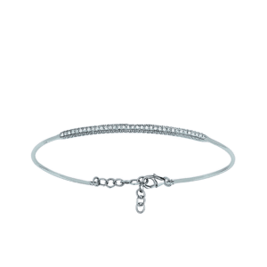 Bracelet jonc or blanc 18 carats et diamants