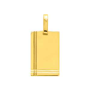 Pendentif Or jaune 18K plaque GI gravée