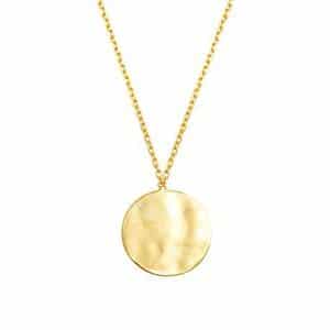 Collier or18carats jeton martelé