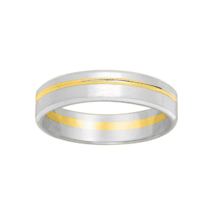 Alliance Homme Or bicolore 18K contemporaine