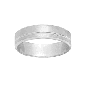 Alliance Homme Or blanc 18K contemporaine