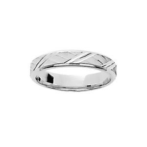 Alliance Homme Or blanc 18K diagonale