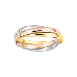 Alliance Or 3 Ors 18K demi-jonc trois anneaux