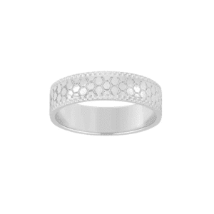 Alliance Or blanc 18K hexagone