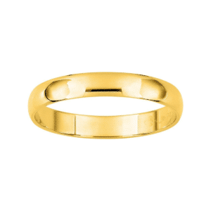 Alliance Or jaune 18K demi-jonc bombée