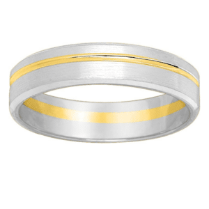 Alliance Homme Or bicolore 18K contemporaine
