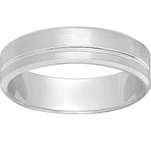 Alliance Homme Or blanc 18K contemporaine