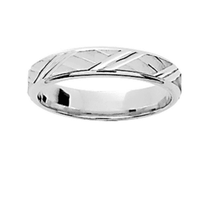 Alliance Homme Or blanc 18K diagonale