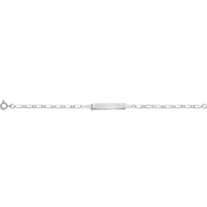 Bracelet Identité Bébé Or blanc 18K maille alternée