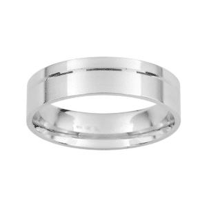 Alliance Ruban Biseautée Or Blanc 18k