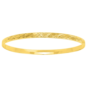 Bracelet Jonc Fil Ciselé et Gravé Or Jaune 18k