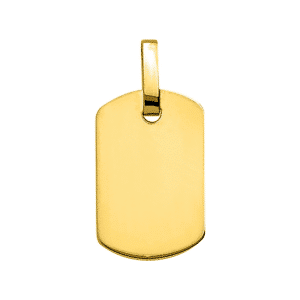 Pendentif plaque tonneau en or jaune 18k