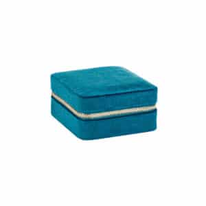 petit coffre à bijoux carré bleu canard