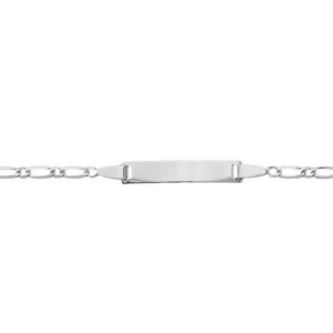 Bracelet Identité Bébé Or blanc 18K maille alternée
