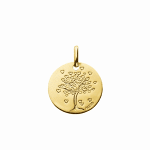 Médaille Or jaune 18K Arbre aux cœurs Augis
