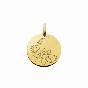Médaille Or jaune 18K  Augis, Fleur de Lotus