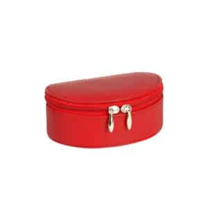 petit coffre à bijoux gainé rouge lisse