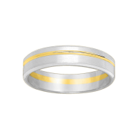 Alliance Homme Or bicolore 18K contemporaine