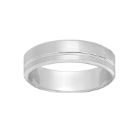 Alliance Homme Or blanc 18K contemporaine