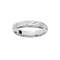 Alliance Homme Or blanc 18K diagonale
