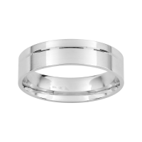 Alliance Ruban Biseautée Or Blanc 18k
