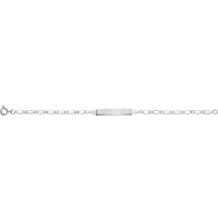 Bracelet Identité Bébé Or blanc 18K maille alternée