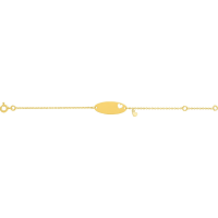 Bracelet Identité Bébé Or jaune 18k breloque coeur