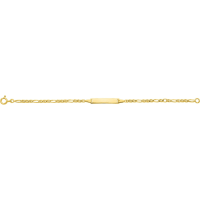 Bracelet Identité Bébé Or jaune 18k maille marine alternée
