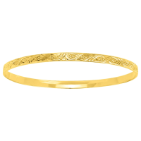 Bracelet Jonc Fil Ciselé et Gravé Or Jaune 18k