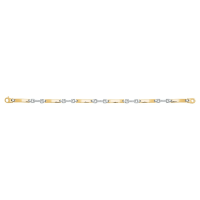 Bracelet souple Or bicolore 18K plaques bombées