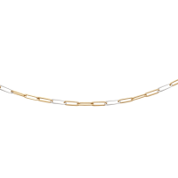Collier Or bicolore 18K mailles rectangles