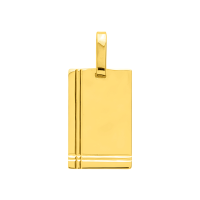 Pendentif Or jaune 18K plaque GI gravée