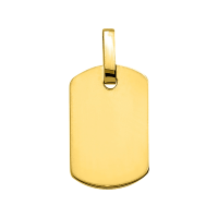 Pendentif plaque tonneau en or jaune 18k
