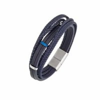 all-blacks-bracelet-homme-acier-cuir-bleu-multi-rangs-682189