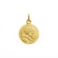 Médaille en Or jaune 18K Augis, appelé Ange à la Colombe-Les Loupiots