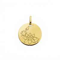 Médaille Or jaune 18K Augis, Fleur de Lotus